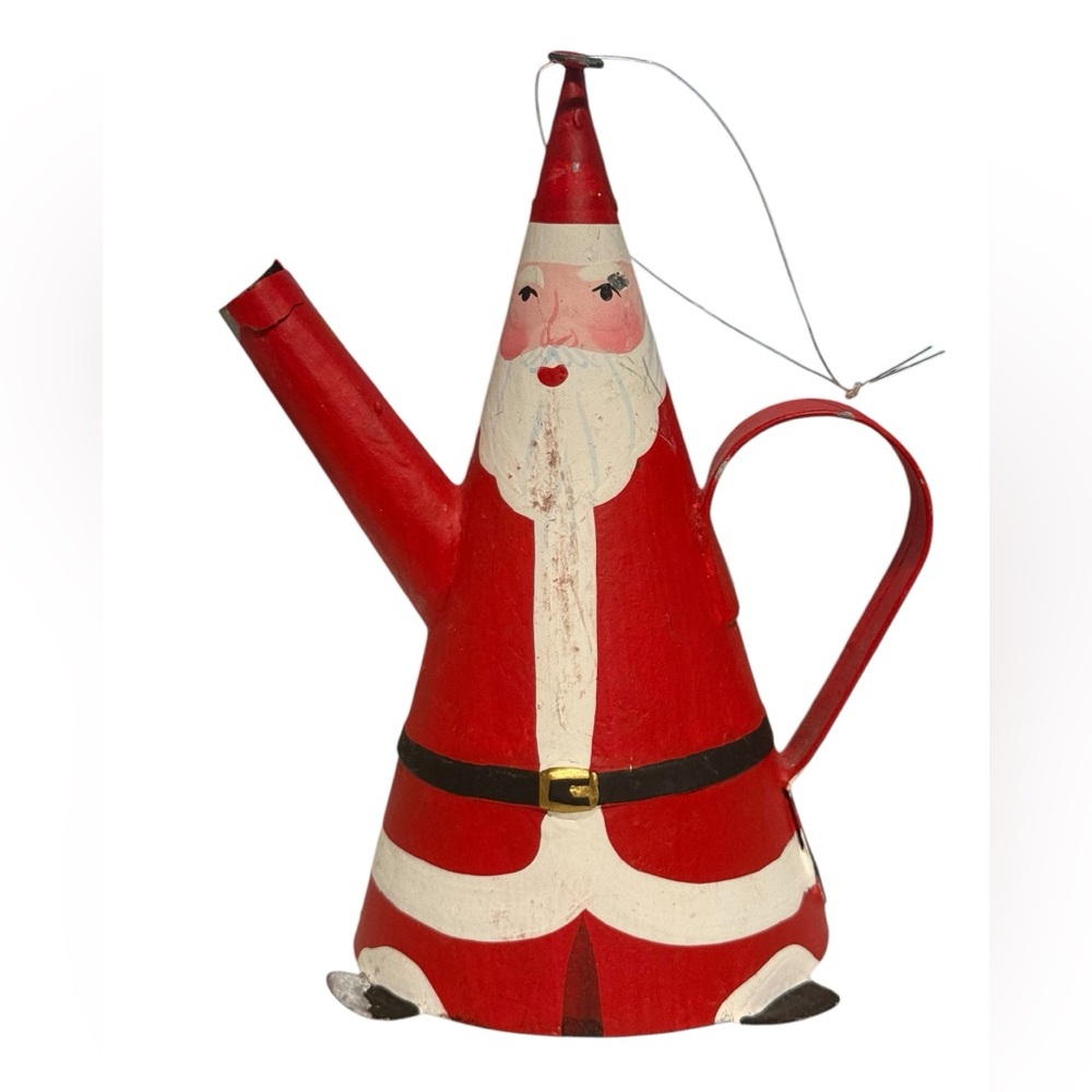 Department 56 Santa Claus Tin Can Christmas Ornament Vintage Dept. 56